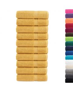 Premium-Handtücher SOLUND 10 Stk. Gold 50x100 cm 600 g/m²