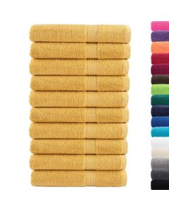 Premium-Handtücher SOLUND 10 Stk. Gold 100x200 cm 600 g/m²