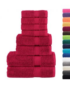 8 tlg. Premium-Handtuch-Set SOLUND Rot 600 g/m²