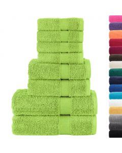 8 tlg. Premium-Handtuch-Set SOLUND Apfelgrün 600 g/m²
