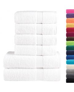6 tlg. Premium-Handtuch-Set SOLUND Weiß 600 g/m²
