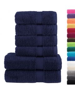 6 tlg. Premium-Handtuch-Set SOLUND Marineblau 600 g/m²