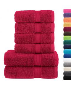 6 tlg. Premium-Handtuch-Set SOLUND Rot 600 g/m²
