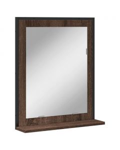 Badspiegel mit Ablage Braun Eichen-Optik 50x12x60 cm