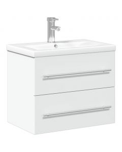 Waschbeckenunterschrank mit Einbaubecken Weiß