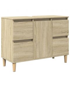 Waschbeckenunterschrank Sonoma-Eiche 80x33x60 cm Holzwerkstoff
