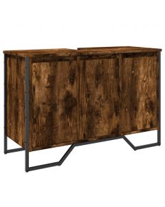 Waschbeckenunterschrank Räuchereiche 91x35x60 cm Holzwerkstoff