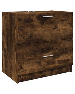 Waschbeckenunterschrank Räuchereiche 59x37x59 cm Holzwerkstoff