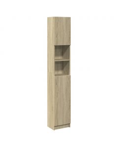 Badezimmerschrank Sonoma-Eiche 32x25,5x190 cm Holzwerkstoff