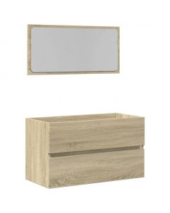 Badschrank mit Spiegel Sonoma-Eiche 80x38,5x45 cm