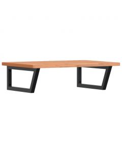 Waschbeckenregal Wandmontage Stahl und Massivholz Buche