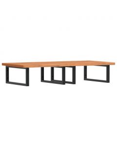 Waschbeckenregal Wandmontage Stahl und Massivholz Buche