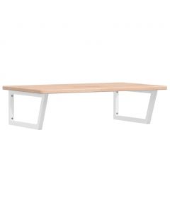 Waschtischplatte mit Halterung Stahl und Massivholz Eiche
