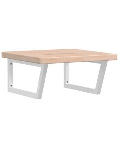 Waschtischplatte mit Halterung Stahl und Massivholz Eiche
