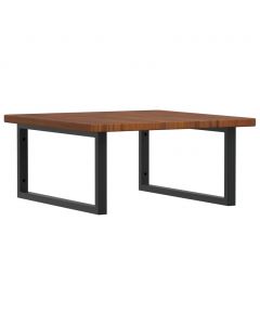 Waschtischplatte mit Halterung Stahl und Massivholz Eiche