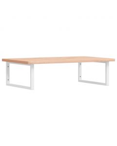 Waschbeckenregal Wandmontage Stahl und Massivholz Buche