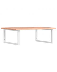 Waschtischplatte mit Halterung Stahl und Massivholz Eiche