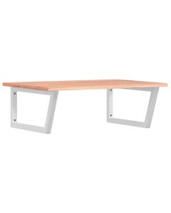 Waschtischplatte mit Halterung Stahl und Massivholz Eiche