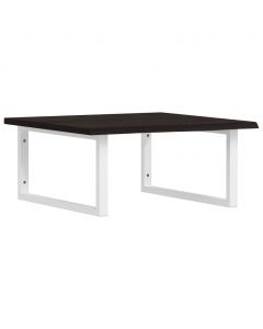 Waschtischplatte mit Halterung Stahl und Massivholz Eiche