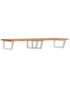Waschbeckenregal Wandmontage Stahl und Massivholz Buche