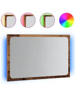 Badspiegel mit LED-Leuchten Artisan-Eiche 60x8,5x38 cm