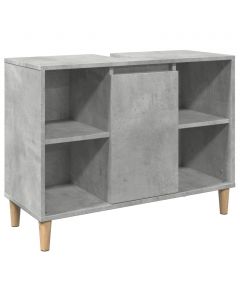 Badschrank Betongrau 80x33x60 cm Holzwerkstoff