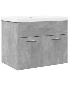 Waschbeckenunterschrank mit Einbaubecken Betongrau